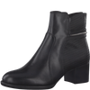 TAMARIS WOMENS 25353-29 BLACK Leather Heeled Ankle Boot