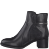 TAMARIS WOMENS 25353-29 BLACK Leather Heeled Ankle Boot