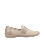 RIEKER WOMENS L1752-60 MINESOTA  Beige Combi Slip-On Shoe