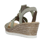 RIEKER WOMENS 619B2-52 MORELIA Pistachio Green Embelished Wedge Sandal