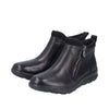 RIEKER WOMENS Z0060-00 LUGANO Black Leather Ankleboot