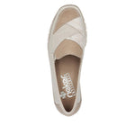 RIEKER WOMENS 53785-60 Beige/Neutrals Wedge Slip-On Shoe