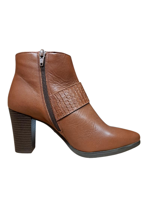 CAPOLLINI WOMENS Z165 VIOLA Tan Leather Heeled Ankle Boot
