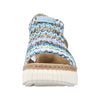 RIEKER WOMENS 69172-91 HIMARI Blue/Multi Knitted Wedge Sandal