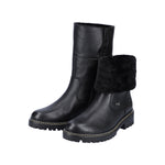 REMONTE WOMENS D0B71-01 CASTOR Leather 'TEX' 3/4 Boot with Optional Turndown