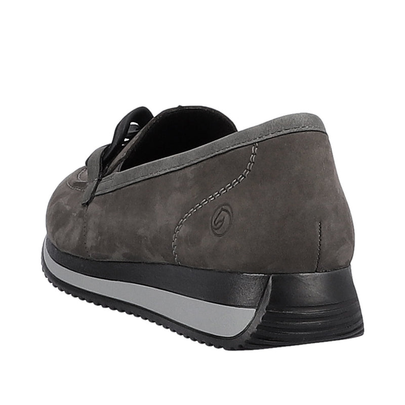 REMONTE WOMENS D0H10-45 COLUMBO Grey Smoke  Leather Slip-On Shoe