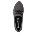 REMONTE WOMENS D0H10-45 COLUMBO Grey Smoke  Leather Slip-On Shoe