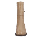 REMONTE WOMENS D0V71-20 ODEON Cream Leather Tall Ankle Boot