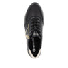 REMONTE WOMENS D1318-01  ROCK Black/Gold Lace-up Sneaker with Zip