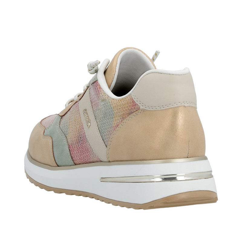 REMONTE WOMENS D1G01-90 NEWVAPO Beige/Multicoloured Bungee Sneaker