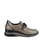 REMONTE WOMENS D2412-91  ROCK  'Old' Silver Leather Slip-On Shoe