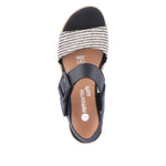 REMONTE WOMENS D6453-01 SIRANDIA Black/White Combination Wedge Sandal