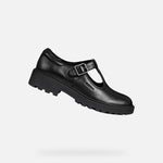 GEOX KIDS J8420E CASEY GIRL Black Leather Shoe