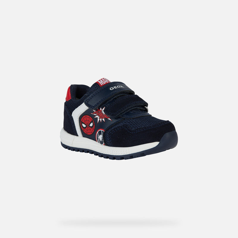 GEOX KIDS B453CB B ALBEN Baby Boys Navy/Red MARVEL Spiderman Trainer