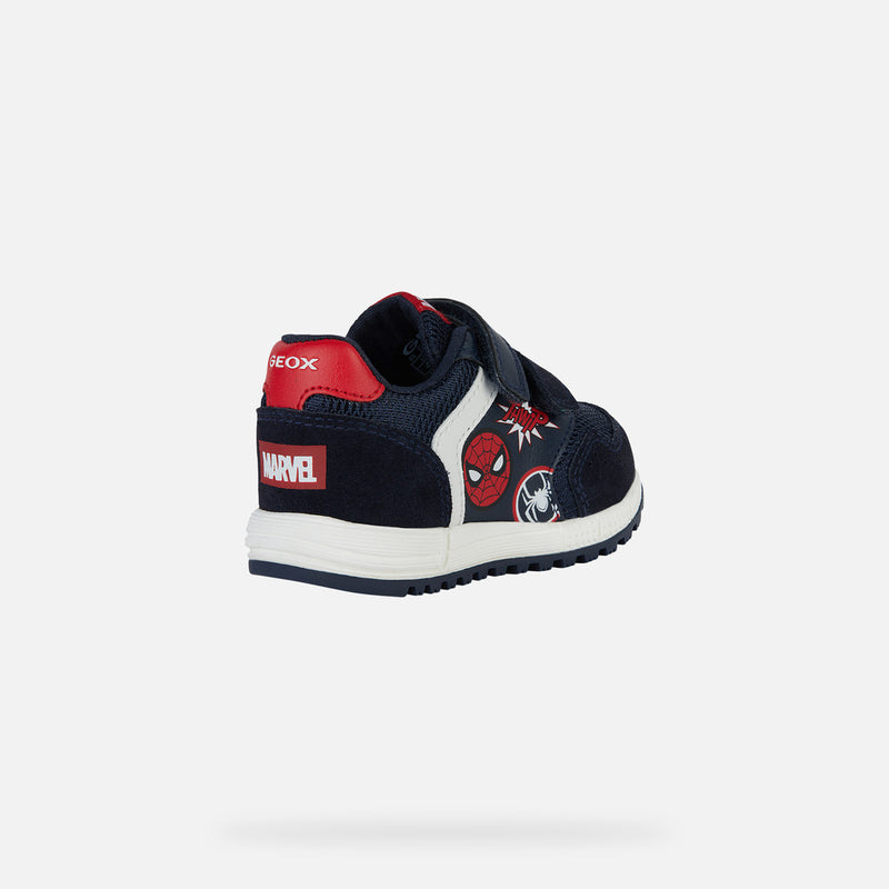 GEOX KIDS B453CB B ALBEN Baby Boys Navy/Red MARVEL Spiderman Trainer