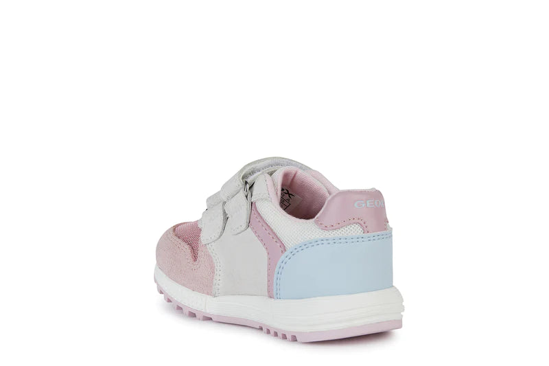 GEOX KIDS B453ZA ALBEN Baby Girl White/Rose Retro Style Sneaker