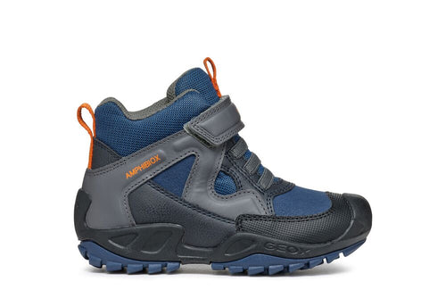 GEOX KIDS J841WA J N.SAVAGE Navy/Grey Combination Amphibiox Ankle Boot