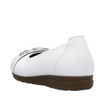 RIEKER WOMENS L9360-80 WHITE Leather Pumps