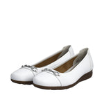 RIEKER WOMENS L9360-80 WHITE Leather Pumps