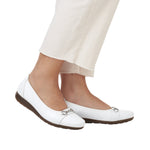 RIEKER WOMENS L9360-80 WHITE Leather Pumps