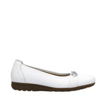 RIEKER WOMENS L9360-80 WHITE Leather Pumps