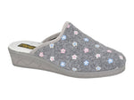 SLEEPERS WOMENS LS183F JOSEPHINE Grey Floral Embroidered Wedge Mule