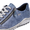 REMONTE WOMENS R1402-15  LIV Blue Metallic leather TEX Lace-Up Shoe