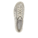 REMONTE WOMENS R1402-62 ODENSE Perle/Beige Metallic Leather Lace-Up Shoe