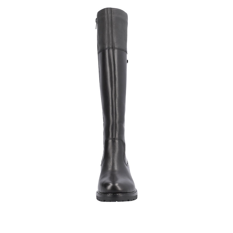 REMONTE WOMENS R6581-04 Black Leather 'TEX' Long Boot