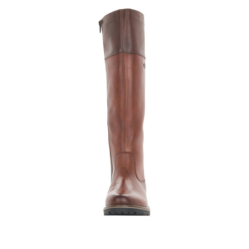 REMONTE WOMENS R6581-22Chestnut Brown Leather 'TEX' Long Boot