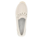 REMONTE WOMENS R6711-60 LUGANO Light Beige Leather Chain Detail Loafer