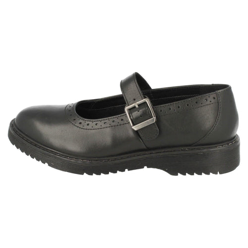 ANGRY ANGELS KIDS 7318-7 ROSIE M Width Black Leather,Riptape School Shoes