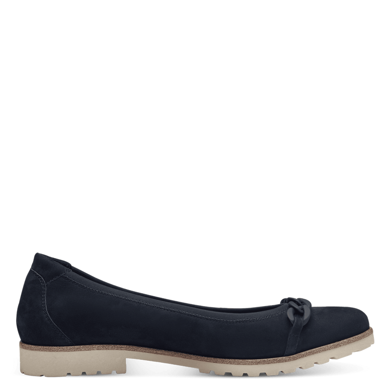 TAMARIS WOMANS 22125 Navy Leather Ballerina Loafer