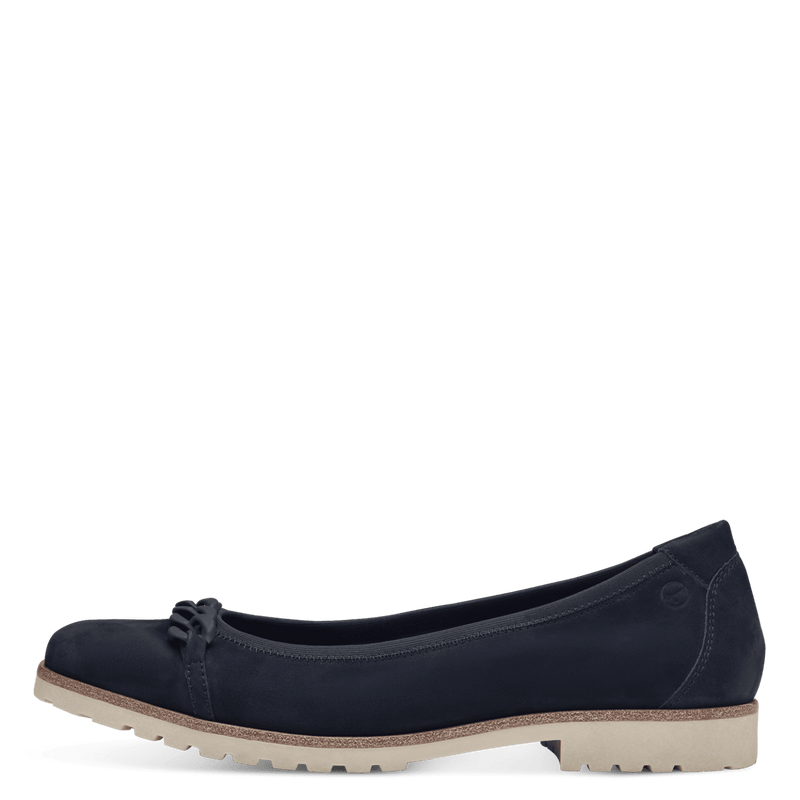 TAMARIS WOMANS 22125 Navy Leather Ballerina Loafer