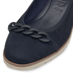 TAMARIS WOMANS 22125 Navy Leather Ballerina Loafer