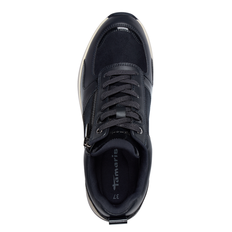 TAMARIS WOMENS  23754-45 805 Navy Comb Wedge Trainer