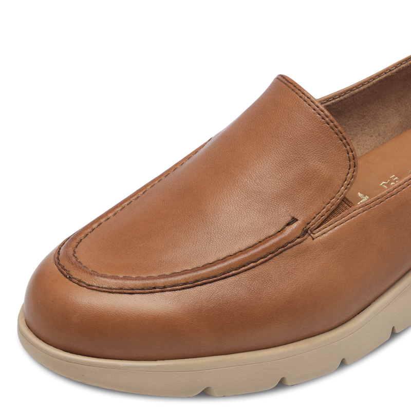 TAMARIS WOMENS 24629 Cognac Leather Loafer