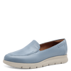 TAMARIS WOMENS 24629 Light Blue Leather Loafer