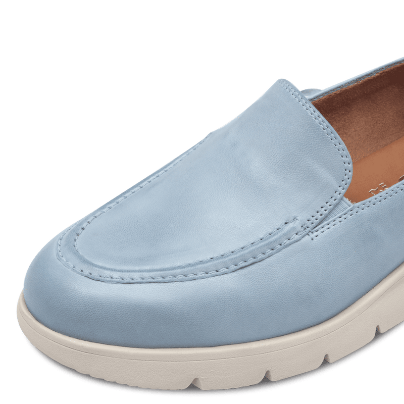 TAMARIS WOMENS 24629 Light Blue Leather Loafer