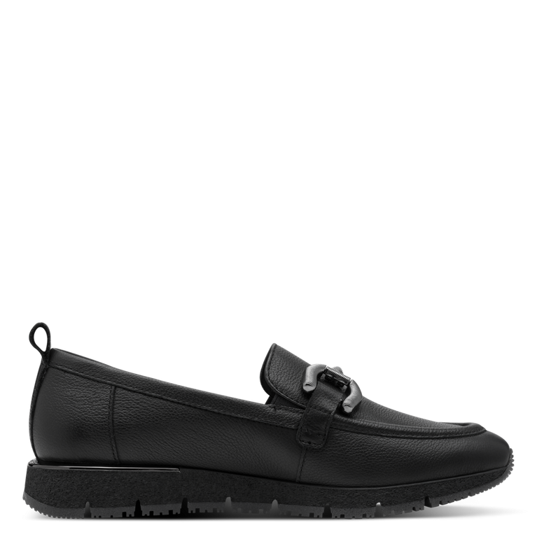 TAMARIS WOMENS 24711-42 003 Black Leather Loafer
