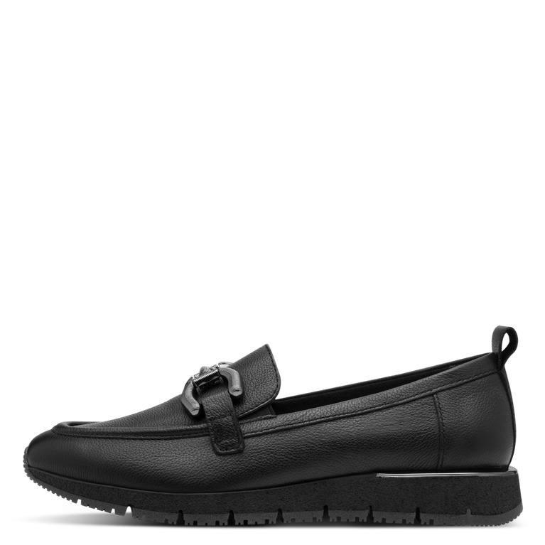 TAMARIS WOMENS 24711-42 003 Black Leather Loafer