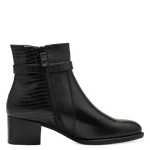 TAMARIS WOMENS 25041-001 BLACK Leather Heeled Ankle Boot