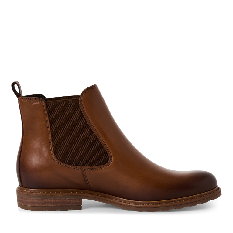 TAMARIS WOMENS 25056-41 444 Nut Leather Chelsea Style Ankle Boot