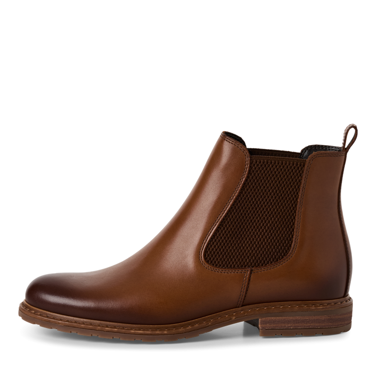 TAMARIS WOMENS 25056-41 444 Nut Leather Chelsea Style Ankle Boot