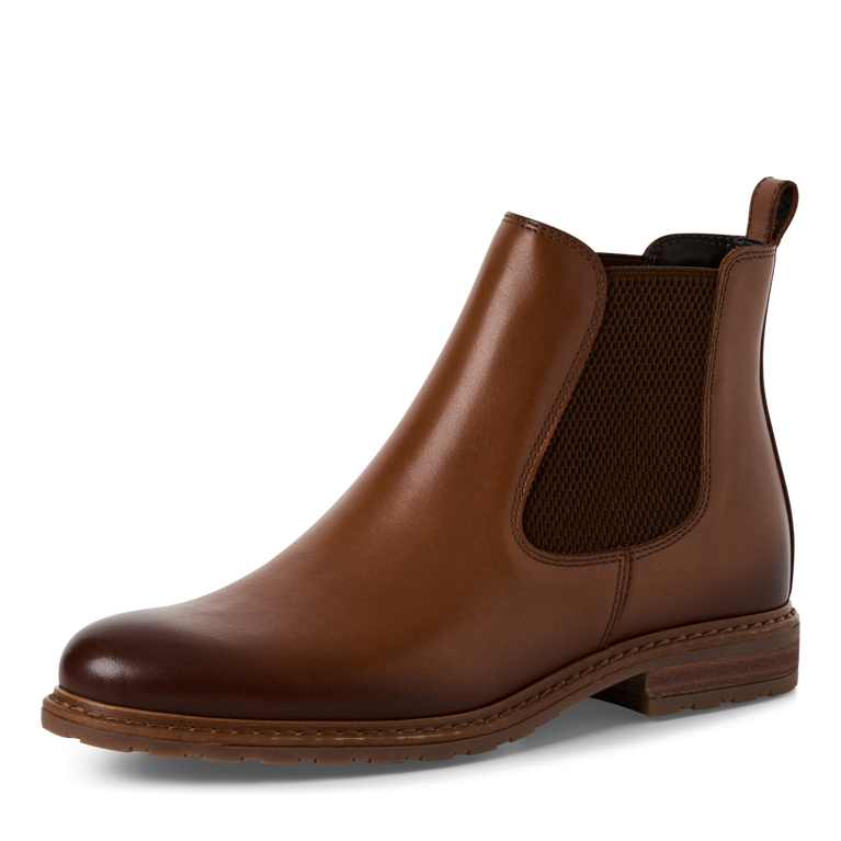 TAMARIS WOMENS 25056-41 444 Nut Leather Chelsea Style Ankle Boot
