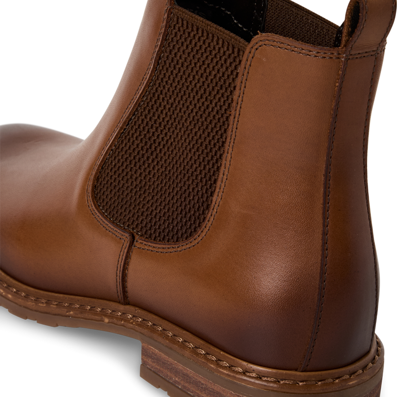 TAMARIS WOMENS 25056-41 444 Nut Leather Chelsea Style Ankle Boot