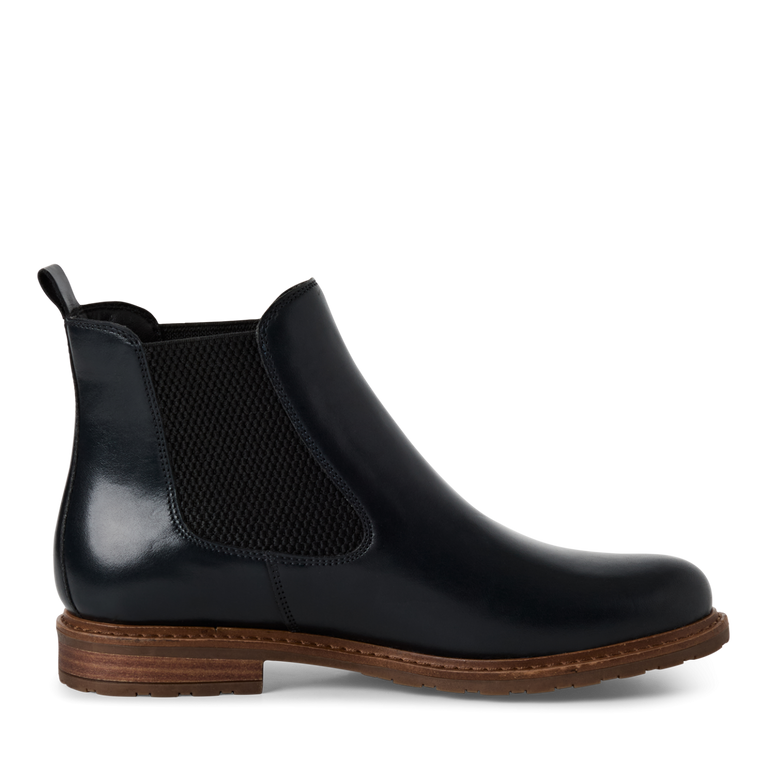 TAMARIS WOMENS 25056-41 848 Navy Leather Chelsea Style Ankle Boot