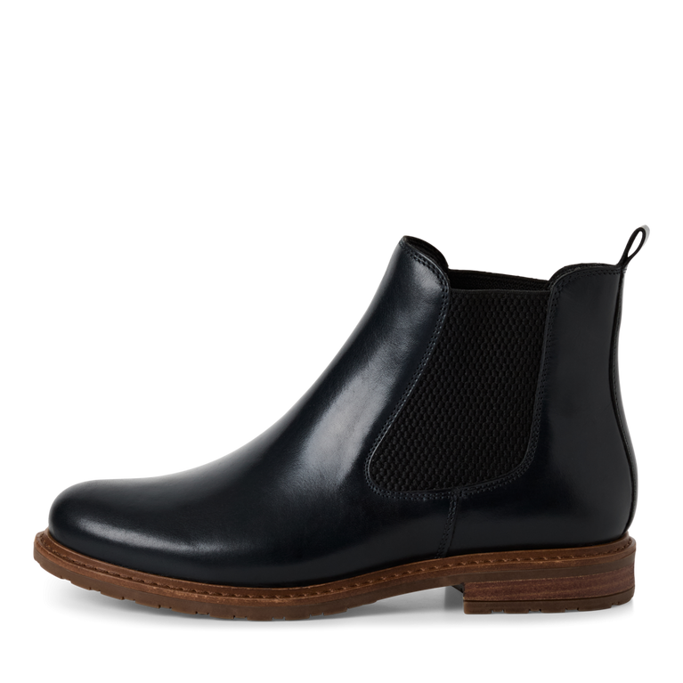 TAMARIS WOMENS 25056-41 848 Navy Leather Chelsea Style Ankle Boot
