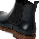 TAMARIS WOMENS 25056-41 848 Navy Leather Chelsea Style Ankle Boot