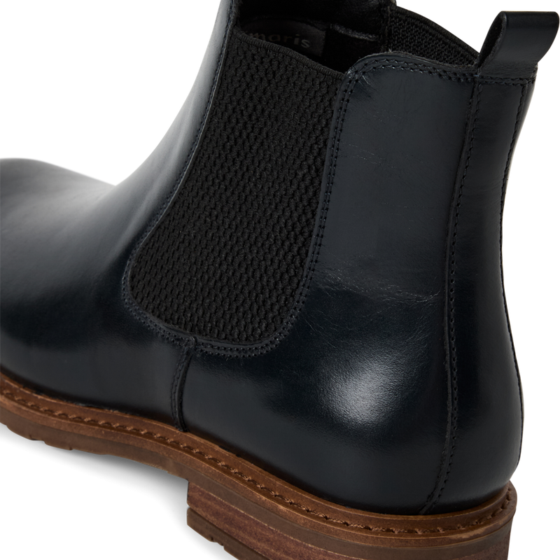 TAMARIS WOMENS 25056-41 848 Navy Leather Chelsea Style Ankle Boot
